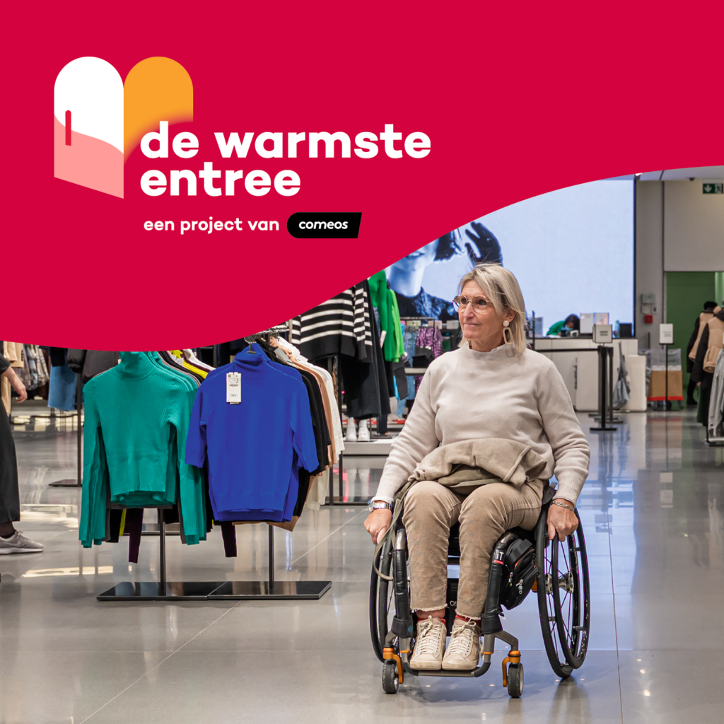 Image woman in a wheelchair for Comeos campaign
