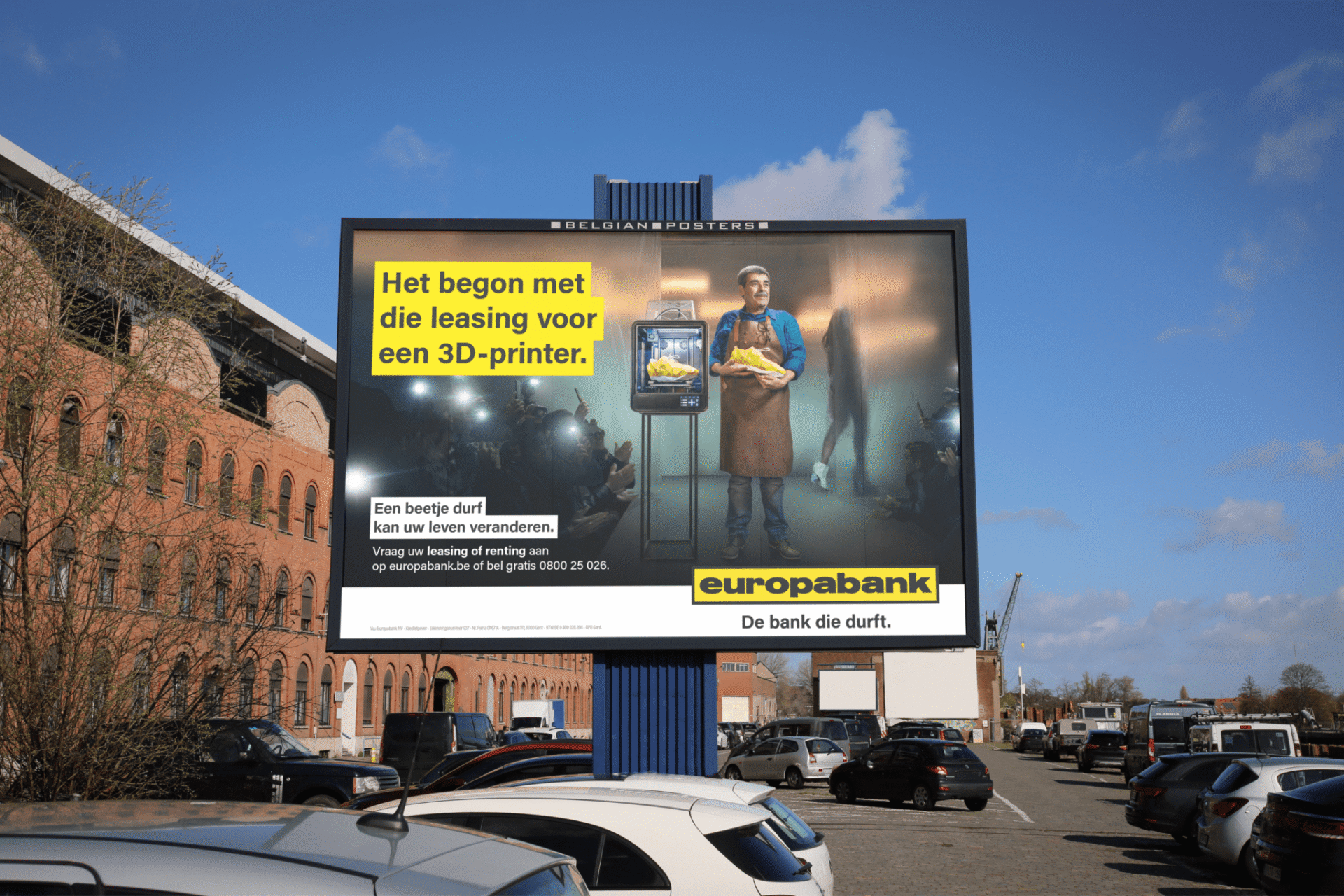 Reclameposter voor Europabank, campagnewerk van June20
