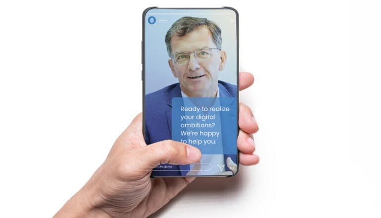 Rik campagne weergegeven in een smartphone mockup