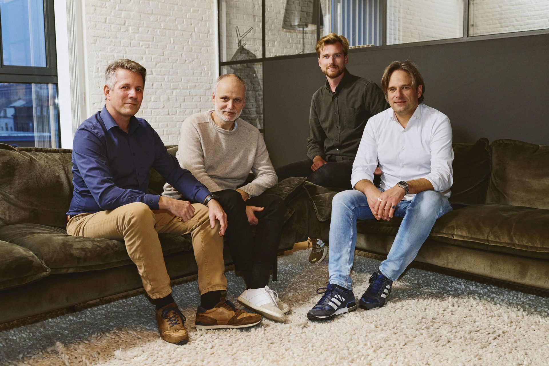 Hans Palmers, Kris Lenaers, Frederik De Zutter en Wolf Florizoone, managementteam bij June20